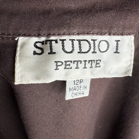 Vintage 2000s Brown Floral A-Line Top Skirt Set Retro Office Cottagecore 12P - Picture 15 of 16